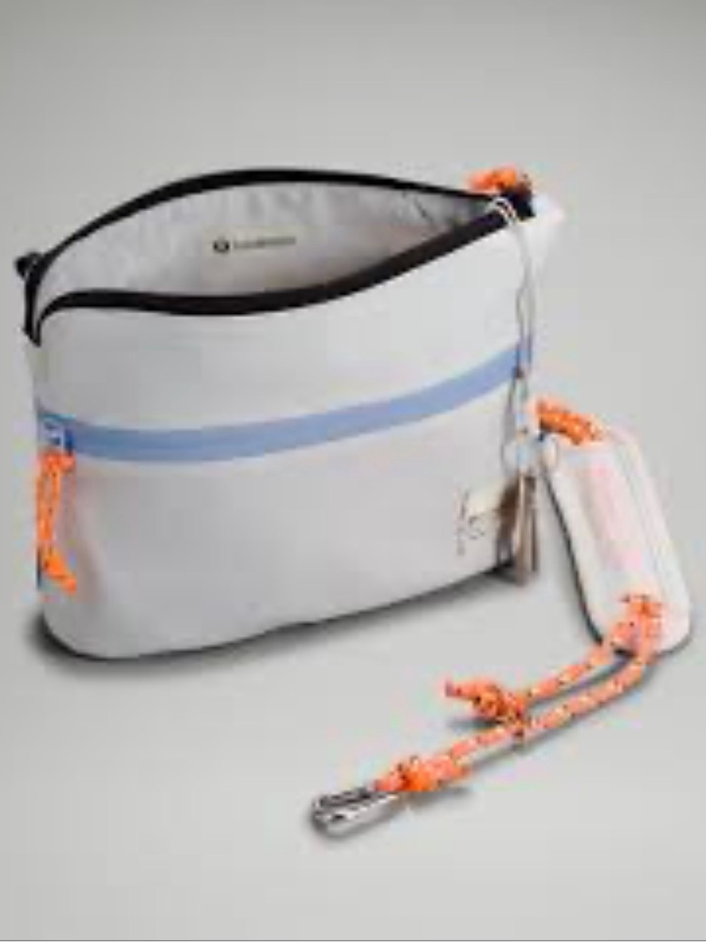 Lululemon Patch Logo Crossbody Bag In Vapor/highlight Orange/blue Linen